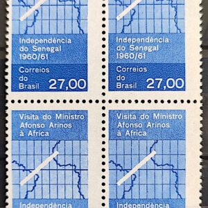 C 461 Selo Ministro Afonso Arinos Mapa Africa Senegal 1961 Quadra 1