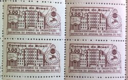 C 463 Selo Sesquicentenario Organizacao Arsenal de Guerra Militar Brasao 1961 Quadra