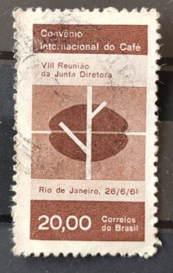 C 464 Selo Convenio Internacional do Cafe Bebida Economia 1961 Circulado 11