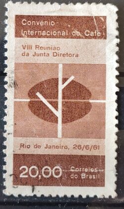 C 464 Selo Convenio Internacional do Cafe Bebida Economia 1961 Circulado 8