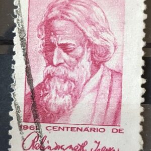 C 465 Selo Centenario Poeta India Rabindranath Tagore 1961 Circulado 11