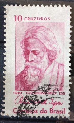 C 465 Selo Centenario Poeta India Rabindranath Tagore 1961 Circulado 17