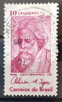 C 465 Selo Centenario Poeta India Rabindranath Tagore 1961 Circulado 18