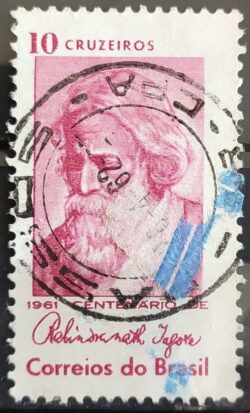 C 465 Selo Centenario Poeta India Rabindranath Tagore 1961 Circulado 5