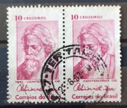 C 465 Selo Centenario Poeta India Rabindranath Tagore 1961 Circulado Dupla 2