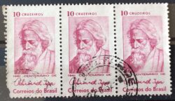 C 465 Selo Centenario Poeta India Rabindranath Tagore 1961 Circulado Trinca 2