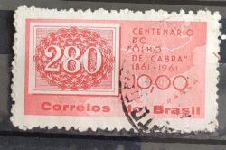 C 466 Selo Centenario do Selo Olho de Cabra Colorido 1961 Circulado 3