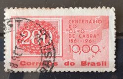 C 466 Selo Centenario do Selo Olho de Cabra Colorido 1961 Circulado 7