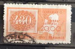 C 467 Selo Centenario do Selo Olho de Cabra Colorido 1961 Circulado 4