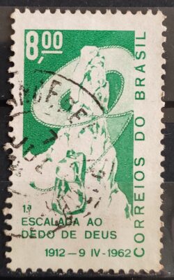 C 470 Selo Cinquentenario Escalada ao Dedo de Deus Alpinismo 1962 Circulado 3