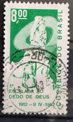 C 470 Selo Cinquentenario Escalada ao Dedo de Deus Alpinismo 1962 Circulado 4