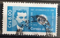 C 471 Selo Cinquentenario da Cura da Leishmaniose Gaspar Viana Ciencia Saude 1962 Circulado 3