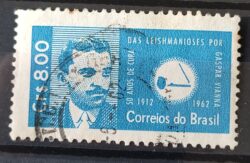C 471 Selo Cinquentenario da Cura da Leishmaniose Gaspar Viana Ciencia Saude 1962 Circulado 6