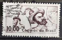 C 472 Selo Tricentenario Henrique Dias Militar 1962 Circulado 4