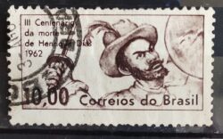 C 472 Selo Tricentenario Henrique Dias Militar 1962 Circulado 5