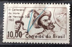C 472 Selo Tricentenario Henrique Dias Militar 1962 Circulado 6