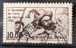C 472 Selo Tricentenario Henrique Dias Militar 1962 Circulado 8