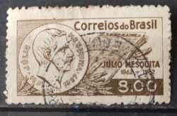 C 475 Selo Centenario Julio Mesquita Advogado Jornalista 1962 Circulado 4