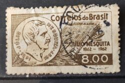 C 475 Selo Centenario Julio Mesquita Advogado Jornalista 1962 Circulado 5