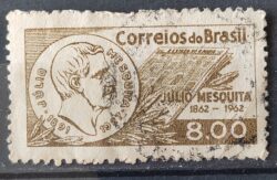 C 475 Selo Centenario Julio Mesquita Advogado Jornalista 1962 Circulado 6