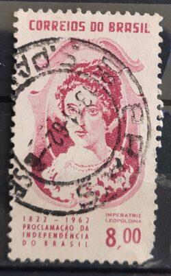 C 476 Selo Independencia do Brasil Imperatriz Leopoldina Monarquia 1962 Circulado 4