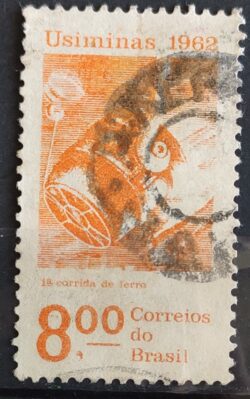 C 478 Selo Usiminas Corrida do Ferro Minerio Economia 1962 Circulado 2