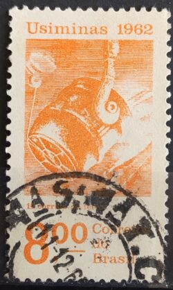 C 478 Selo Usiminas Corrida do Ferro Minerio Economia 1962 Circulado 3