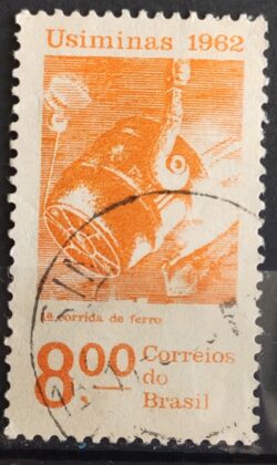 C 478 Selo Usiminas Corrida do Ferro Minerio Economia 1962 Circulado 4