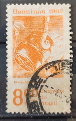 C 478 Selo Usiminas Corrida do Ferro Minerio Economia 1962 Circulado 6