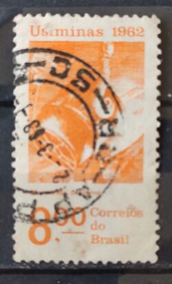 C 478 Selo Usiminas Corrida do Ferro Minerio Economia 1962 Circulado 7