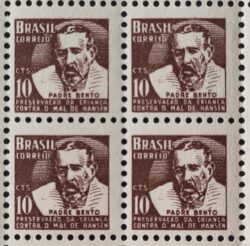 C 479 Selo Campanha Contra o Mal de Hansen Hanseniase Padre Bento Religiao Saude H8 1962 Quadra