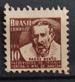 C 479 Selo Campanha Contra o Mal de Hansen Hanseniase Padre Bento Religiao Saude H8 1962 1