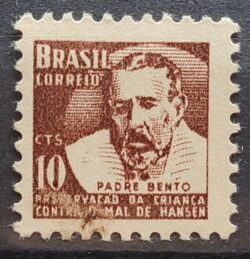 C 479 Selo Campanha Contra o Mal de Hansen Hanseniase Padre Bento Religiao Saude H8 1962 2