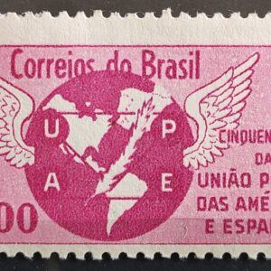 C 480 Selo Cinquentenario da Uniao Postal das Americas e Espanha Mapa Brasao Servico Postal 1962 1