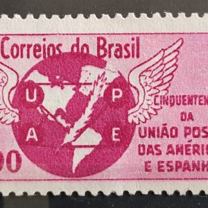C 480 Selo Cinquentenario da Uniao Postal das Americas e Espanha Mapa Brasao Servico Postal 1962 2