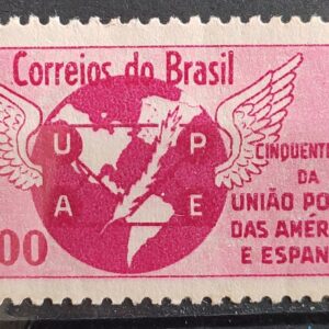 C 480 Selo Cinquentenario da Uniao Postal das Americas e Espanha Mapa Brasao Servico Postal 1962 3