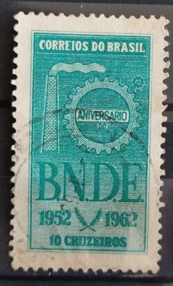C 481 Selo Banco Nacional do Desenvolvimento BNDE Economia 1962 Circulado 3