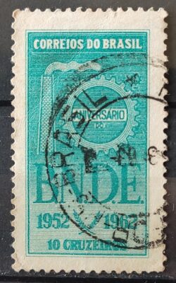 C 481 Selo Banco Nacional do Desenvolvimento BNDE Economia 1962 Circulado 7