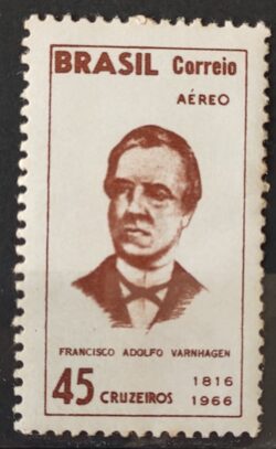 A 105 Selo Aereo 150 Anos Francisco Varnhagen Visconde de Porto Seguro 1966