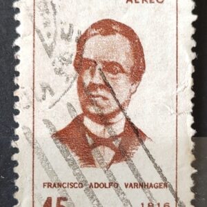 A 105 Selo Aereo 150 Anos Francisco Varnhagen Visconde de Porto Seguro 1966 Circulado 2