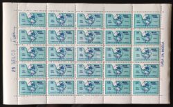 A 106 Selo Aereo Aniversario da Alianca para o Progresso Mapa 1966 Folha