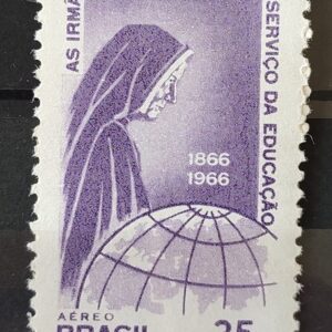 A 107 Selo Aereo Centenario da Congregacao das Irmas Doroteias no Brasil Religiao Mapa 1966