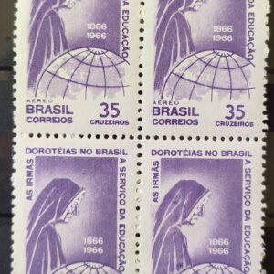 A 107 Selo Aereo Centenario da Congregacao das Irmas Doroteias no Brasil Religiao Mapa 1966 Quadra 1