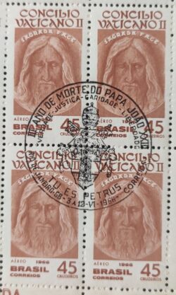 A 108 Selo Aereo Concilio Ecumenico Vaticano Religiao 1966 Quadra CBC Rio de Janeiro