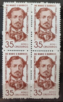 A 109 Selo Aereo Mariz e Barros 1966 Circulado Quadra