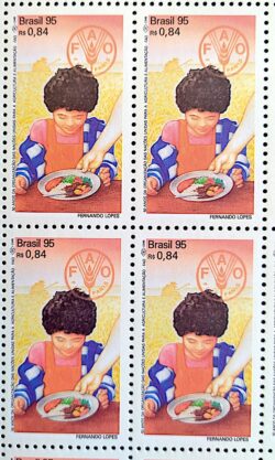 C 1937 Selo ONU Alimentacao e Agricultura Crianca 1995 Quadra