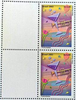 C 2540 Selo Personalizado Festividades 2003 Quadra Vinheta Branca