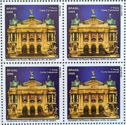 C 2823 Selo Theatro Municipal do Rio de Janeiro Arte 2009 Quadra