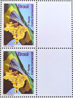 C 2854 Selo Despersonalizado Ipe e Bandeira Mapa 2009 Vertical Vinheta Branca Quadra