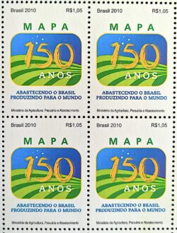 C 3002 Selo MAPA 150 Anos Agricultura 2010 Quadra